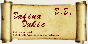 Dafina Dukić vizit kartica